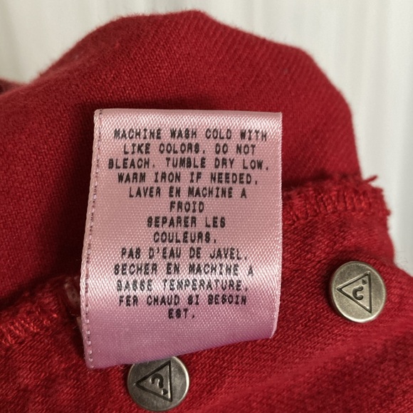 Vintage Guess Women’s button down red jeans! Straight/boots! High rise! Size 36 - Picture 10 of 17
